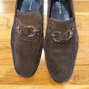 Men's Brown with blue stiching Loafers size 10.5 Donald Pliner
